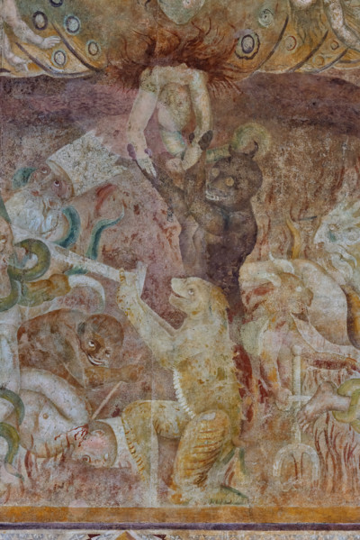 Pisa, Camposanto monumentale:
“Inferno”.  Affreschi di Buonamico Buffalmacco, 1336/1341