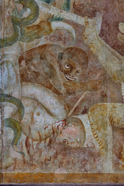 Pisa, Camposanto monumentale:
“Inferno”.  Affreschi di Buonamico Buffalmacco, 1336/1341