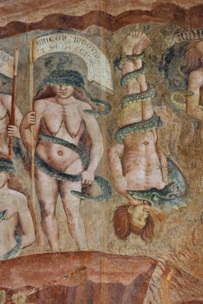 Pisa, Camposanto monumentale:
“Inferno”.  Affreschi di Buonamico Buffalmacco, 1336/1341