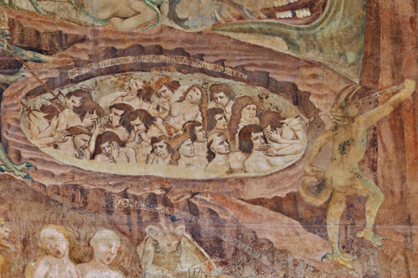 Pisa, Camposanto monumentale:
“Inferno”.  Affreschi di Buonamico Buffalmacco, 1336/1341