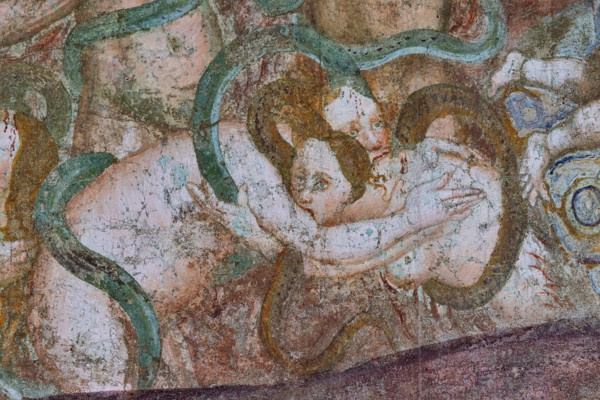 Pisa, Camposanto monumentale:
“Inferno”.  Affreschi di Buonamico Buffalmacco, 1336/1341
