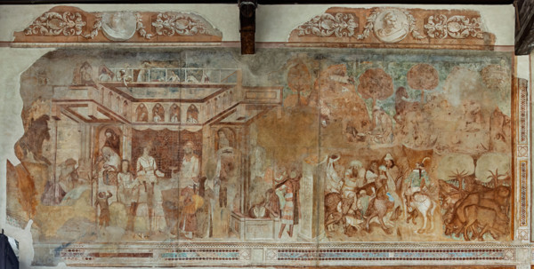 Pisa, Camposanto monumentale:
“Storie di Giobbe”.
A sinistra: “Giobbe ricco elemosiniere”; a