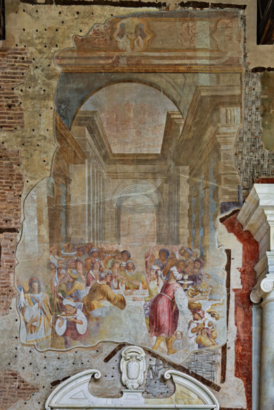 Pisa, Camposanto monumentale:
“Il convito di Baldassarre”, affreschi di Zaccaria Rondinosi, 1664