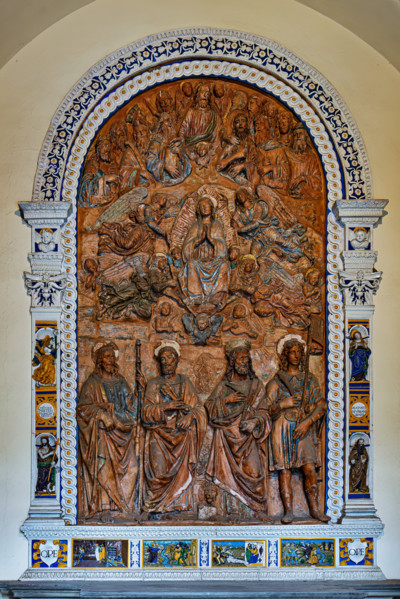 Pisa, Camposanto monumentale, cappella Aulla:
 “Assunta tra santi e Profeti”, dossale d'altare di