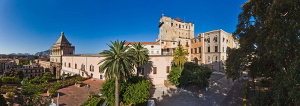 Vue panoramique du Palais des Normands à Palerme, Sicile, Italie.