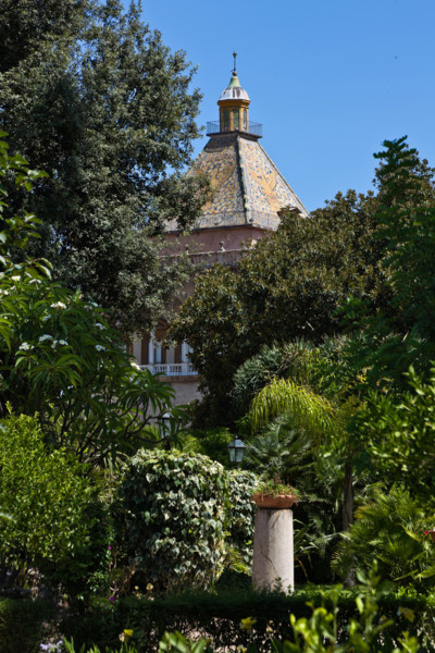 Palermo, Palazzo Reale o Palazzo dei Normanni, lato sud ovest, i giardini del Bastione di San