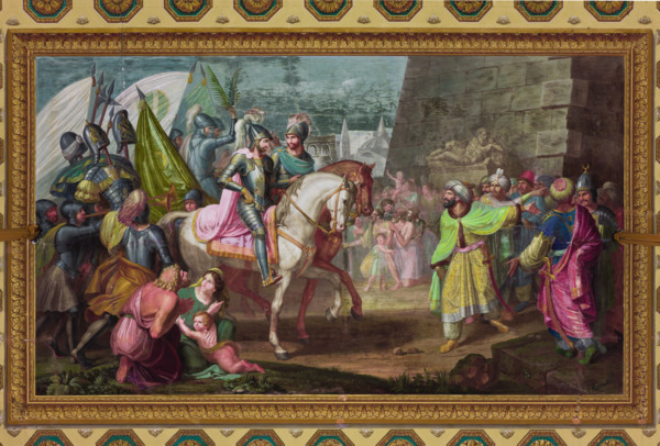 Palermo, Palazzo Reale o Palazzo dei Normanni, Appartamento Reale, Sala Gialla: "L'ingresso di