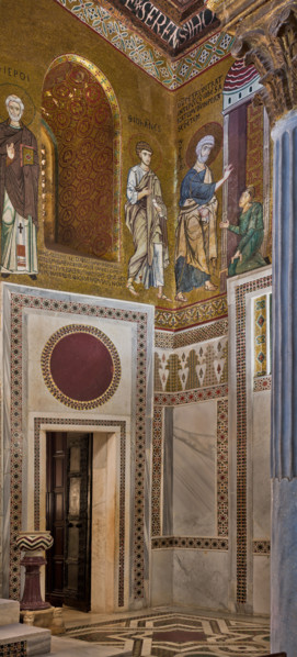 Palermo, Palazzo Reale o Palazzo dei Normanni,  Cappella Palatina (Basilica): scorcio dell'angolo