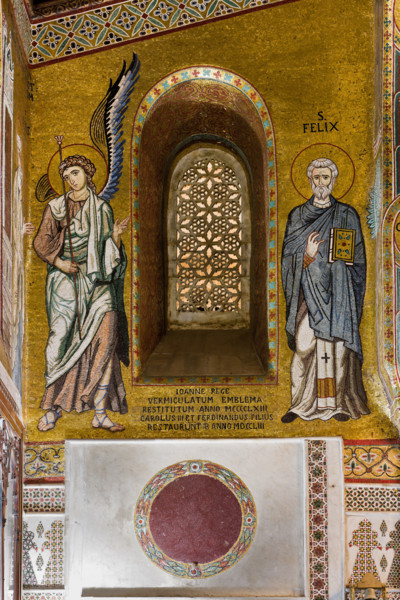 Palermo, Palazzo Reale o Palazzo dei Normanni,  Cappella Palatina (Basilica), parete nord: mosaico