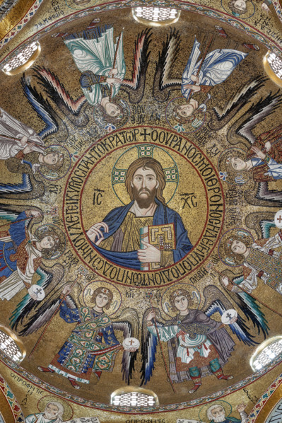 Palermo, Palazzo Reale o Palazzo dei Normanni,  Cappella Palatina (Basilica),cupola del transetto:
