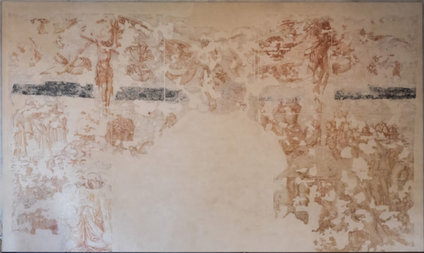 Pisa, Museo delle sinopie: sulla sinistra, “Mosè”, calco in gesso di Nicola e Giovanni Pisano, fine