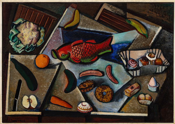 Collezione Assicoop Unipol, inv. n°  907: 
Achille Funi (1890-1972); “Natura morta”, olio su