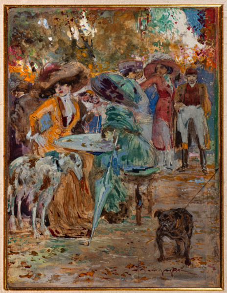 Collezione Assicoop Unipol, inv. n° 926: 
Aroldo Bonzagni (Ferrara,1887 - 1918); “Signore al caffé