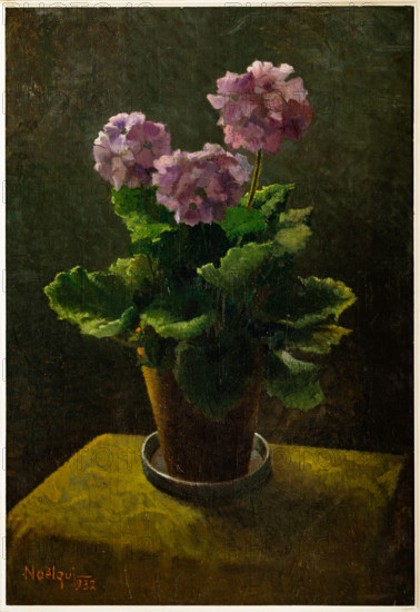 Collezione Assicoop Unipol, inv. n° 963: 
Noelqui Quintavalle(1893 - 1973); “Primula viola in