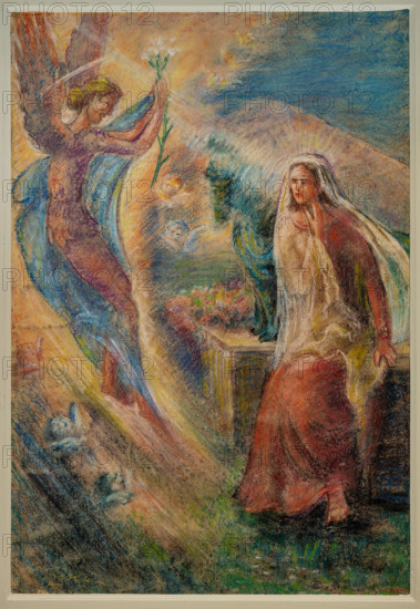 Collezione Assicoop Unipol, inv. n° 974: 
Giorgio Rossi (1892 - 1982); “Annunciazione” (pastello,