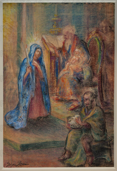 Collezione Assicoop Unipol, inv. n° 975: 
Giorgio Rossi (1892 - 1982); “Visita di Maria a