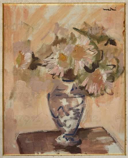 Collezione Assicoop Unipol, inv. n° 977: 
Gigi Maini (1912 - 1995); “Fiori recisi in vaso” (olio