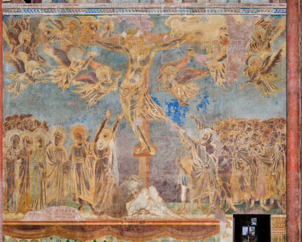 Assisi, Basilica superiore di San Francesco, transetto meridionale, parete est: veduta della grande