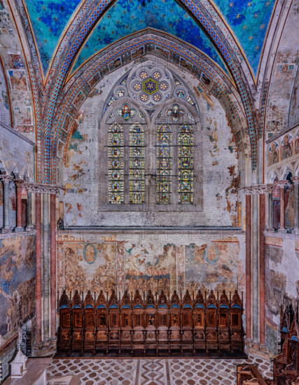 Assisi, Basilica superiore di San Francesco, transetto meridionale: parete sud con il ciclo di