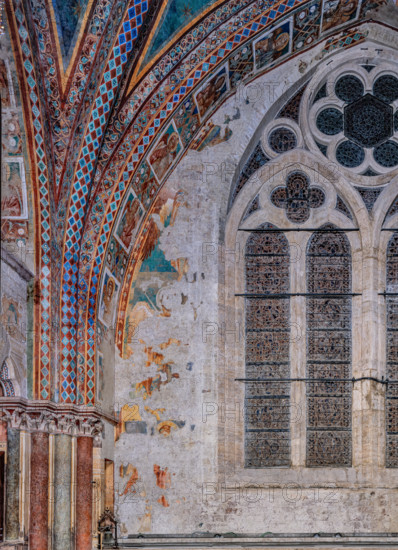 Assisi, Basilica superiore di San Francesco, transetto meridionale: particolare della parete sud