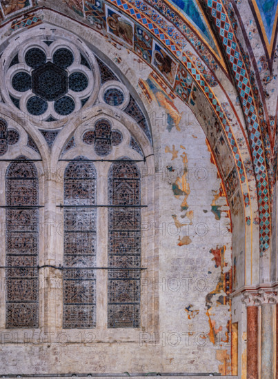 Assisi, Basilica superiore di San Francesco, transetto meridionale: particolare della parete sud