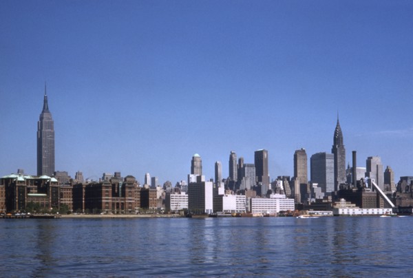Manhattan Skyline Featuring Empire State and Chrysler Buildings, New York City, New York, USA, 1958