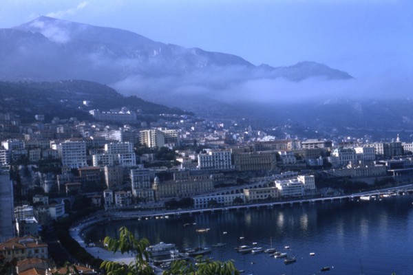 View of Monaco and Mediterranean Sea, 1956