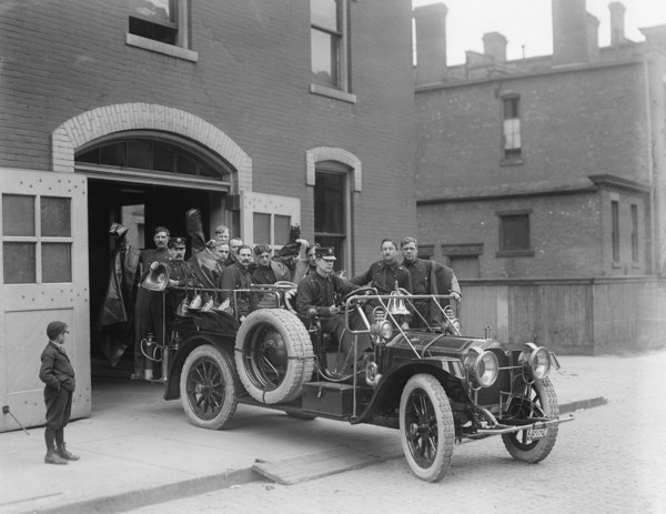 Packard Fire Squad, Detroit, Michigan, USA, Detroit Publishing Company, 1911
