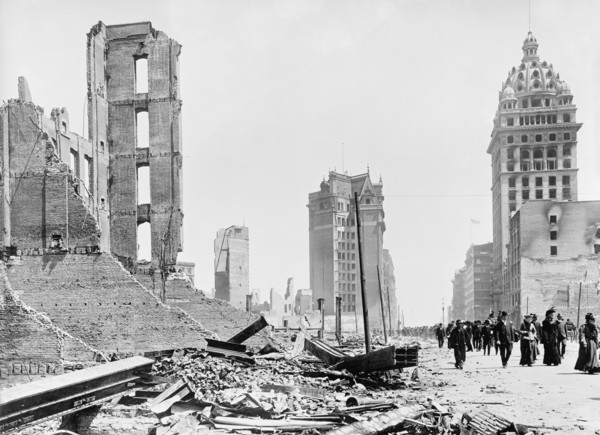 Market Street, Phelan Building in Foreground, after Earthquake, San Francisco, California, USA, Detroit Publishing Company, 1906