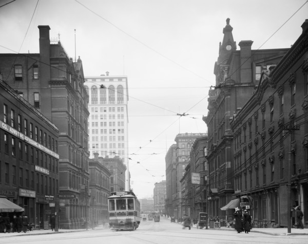 Street Scene, Griswold Street, Detroit, Michigan, USA, Detroit Publishing Company, 1905