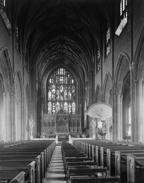 Trinity Church, Interior View, New York City, New York, USA, Detroit Publishing Company, 1907