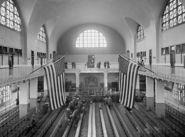 Inspection Room, Ellis Island, New York City, New York, USA, Detroit Publishing Company, 1910
