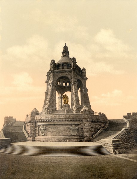 Kaiser Wilhelm Monument, Westphalia, Germany, Photochrome Print, Detroit Publishing Company, 1900