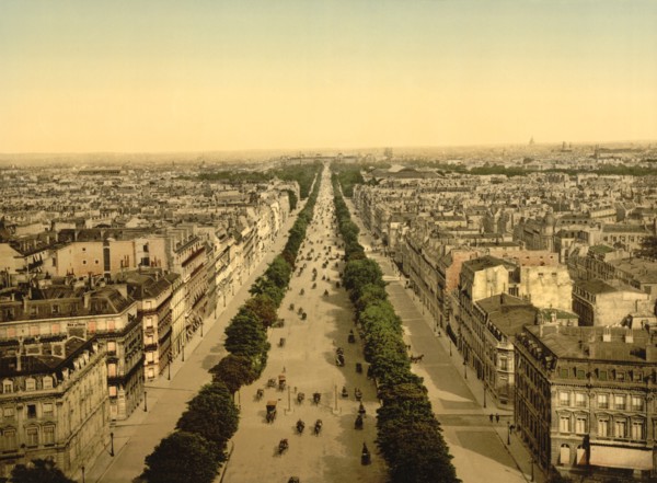Champs Elysees, Paris, France, Photochrome Print, Detroit Publishing Company, 1900