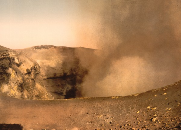 Crater, Mount Vesuvius, Naples, Italy, Photochrome Print, Detroit Publishing Company, 1900