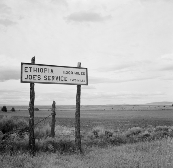 Sign on Highway near Madras, Oregon, USA, Arthur Rothstein for Farm Security Administration, July 1936