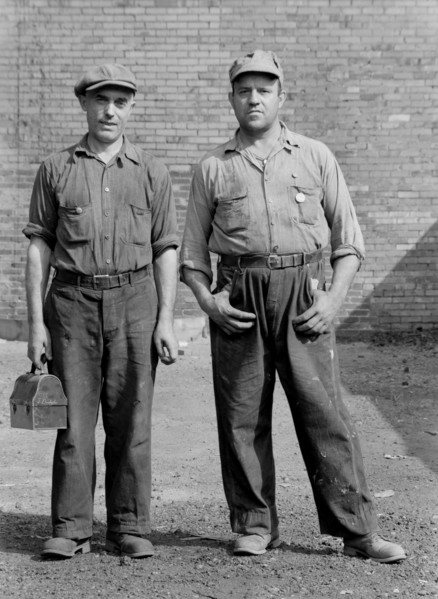 Two Steel Workers, Midland, Pennsylvania, USA, Arthur Rothstein for Farm Security Administration (FSA), July 1938