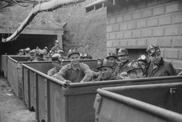 Coal Miners Ready for Next Shift into Mines, Maidsville, West Virginia, USA, Marion Post Wolcott for Farm Security Administration, September 1938