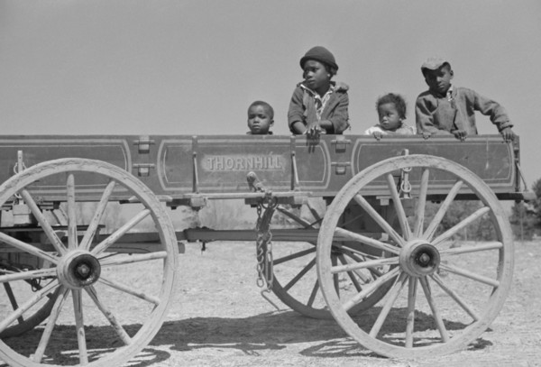 Tenant Farmer's Children in New Wagon, Pike County, Alabama, USA, Marion Post Wolcott for Farm Security Administration, May 1939