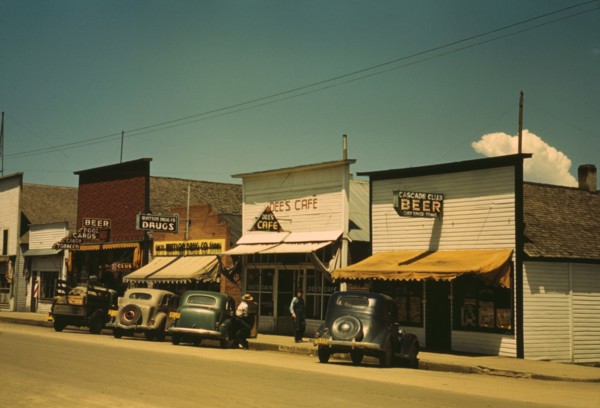 Main Street, Cascade, Idaho, USA, Lee Russell for Farm Security Administration, July 1941