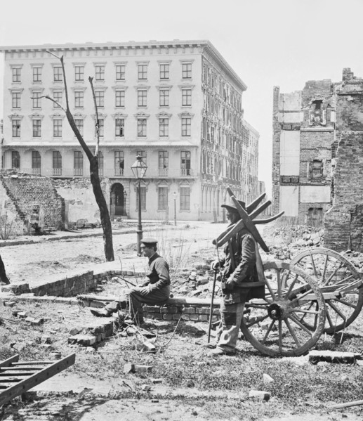 The Mills House, with Adjacent Ruins, Charleston, South Carolina, USA, by George N. Barnard, April 1865