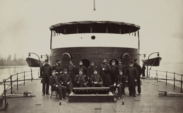 Officers on Deck of Monitor Mahopac, James River, Virginia, early 1860's
