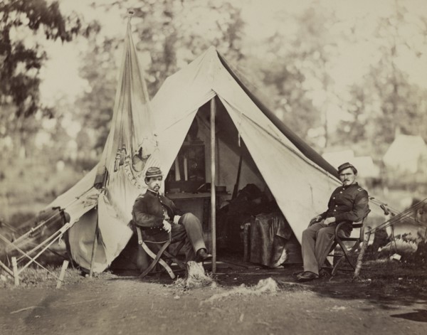 Captain Thomas Alexander, 80th New York Infantry, Culpeper, Virginia, USA, by Timothy H. O'Sullivan, September 1863