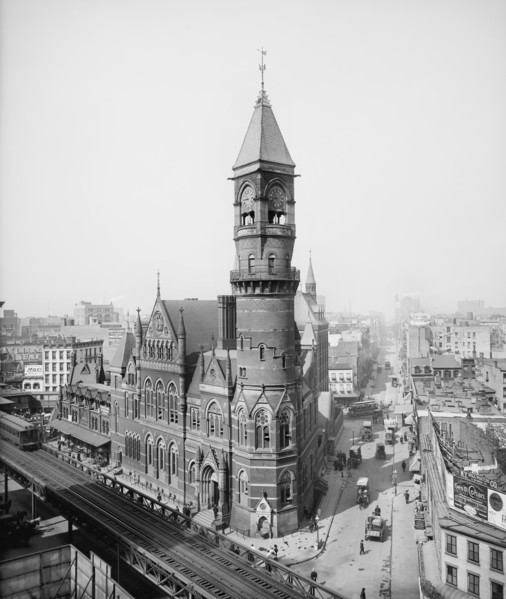 Jefferson Market Courthouse, New York City, New York, USA, Detroit Publishing Company, 1905