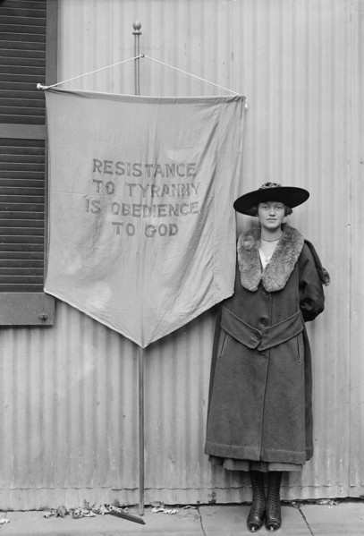 Suffragette with Banner, Washington DC, USA, Harris & Ewing, 1917