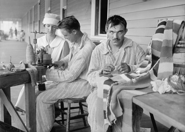 Recovering Soldiers, Walter Reed General Hospital, Washington DC, USA, Harris & Ewing, 1918