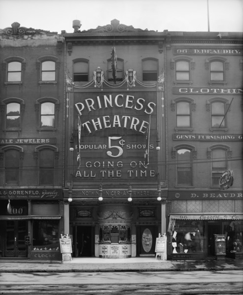 Princess Theater, 98 Woodward Avenue, Detroit, Michigan, USA, Detroit Publishing Company, 1909