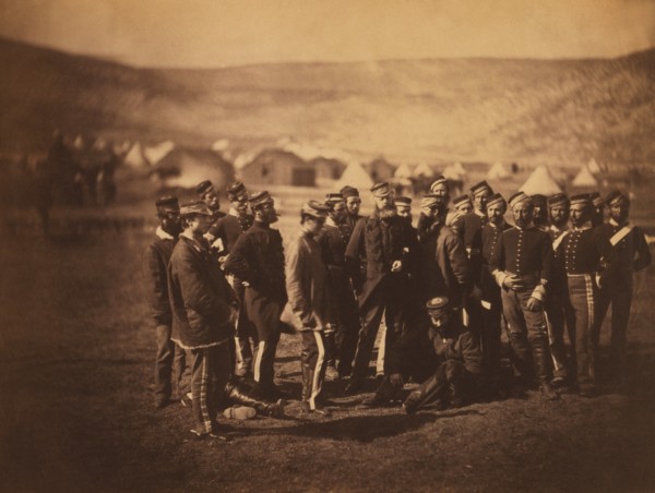 Group of British Officers and Soldiers of the 13th Dragoon Guards, including Colonel Charles Doherty, Cornet Danzil Chamberlayne, Captain Soame Jenyns, and Veterinary-Surgeon Thomas Towers, Tents and ...