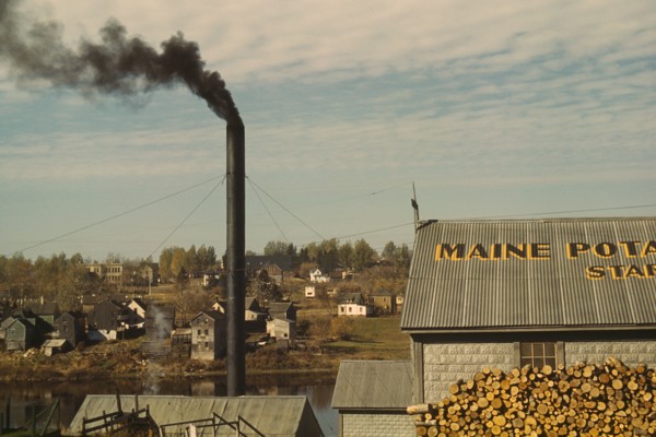 Starch Factory along Aroostook River, Caribou, Maine, USA, Jack Delano for Farm Security Administration - Office of War Information, October 1940