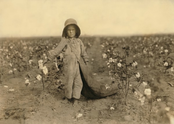 Harold Walker, 5 years old, Full-Length Portrait, Cotton Picker, Comanche County, Oklahoma, USA, Lewis Hine for National Child Labor Committee, October 1916